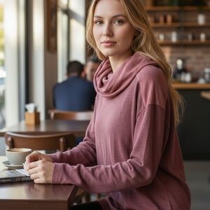 Columbia Women's Mauve Cowl Neck Sweater